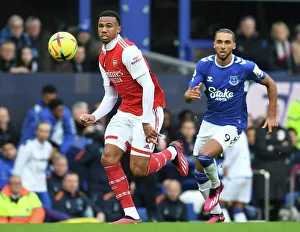 Gabriel's Showdown: Everton vs Arsenal, Premier League 2022-23 - Intense Moment at Goodison Park