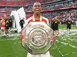 Arsenal V Manchester City - Community Shield 2023-24 Prints: Gabriel's Triumph: Arsenal Celebrate Community Shield Victory Over Manchester City (2023-24)