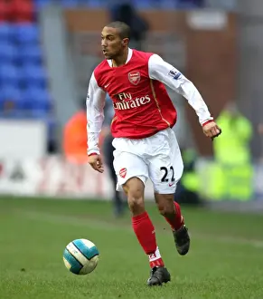 Wigan Athletic V Arsenal 2007-08 Prints: Gael Clichy in Action: Arsenal Holds Wigan Athletic Scoreless in Barclays Premier League