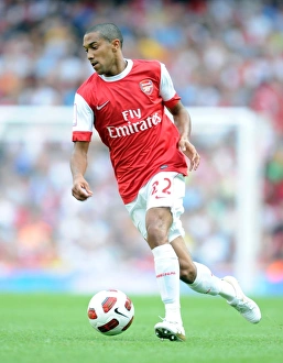 Arsenal V AC Milan 2010-11 Prints: Gael Clichy (Arsenal). Arsenal 1: 1 AC Milan. Emirates Cup, pre season. Emirates Stadium