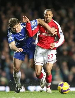 Images Dated 30th November 2008: Gael Clichy (Arsenal) Branislav Ivanovic (Chelsea)