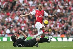 Images Dated 3rd November 2007: Gael Clichy (Arsenal) Carlos Tevez (Manchester United)