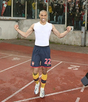 Gael Clichy (Arsenal) celebrates afer the match Gael Clichy (Arsenal) celebrates afer the match