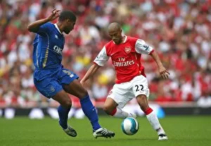 Images Dated 3rd September 2007: Gael Clichy (Arsenal) Glen Johnson (Portsmouth)