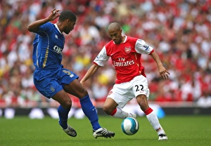 Arsenal V Portsmouth 2007-08 Prints: Gael Clichy (Arsenal) Glen Johnson (Portsmouth)