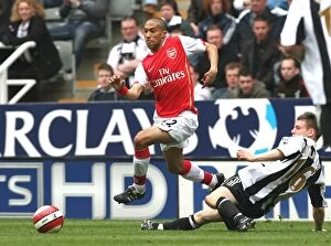 Images Dated 10th April 2007: Gael Clichy (Arsenal) James Milner (Newcastle United)