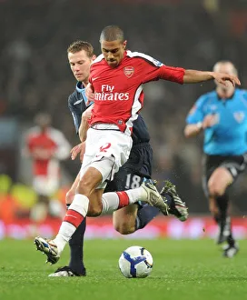 Arsenal v West Ham United 2009-10 Collection: Gael Clichy (Arsenal) Jonathan Spector (West Ham). Arsenal 2: 0 West Ham United
