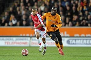 Images Dated 13th March 2010: Gael Clichy (Arsenal) Jose Altidore (Hull). Hull City 1: 2 Arsenal, Barclays Premier League