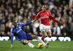 Chelsea v Arsenal 2008-09 Collection: Gael Clichy (Arsenal) Jose Bosingwa (Chelsea)