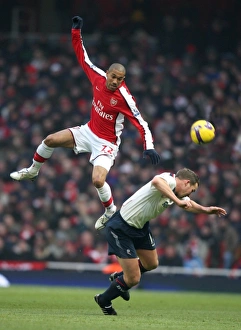 Arsenal v Bolton Wanderers 2008-09 Collection: Gael Clichy (Arsenal) Kevin Davis (Bolton)