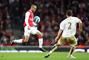 Images Dated 15th March 2008: Gael Clichy (Arsenal) Luke Young (Boro)