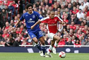 Arsenal v Everton 2008-9 Collection: Gael Clichy (Arsenal) Marouane Fellaini (Everton)