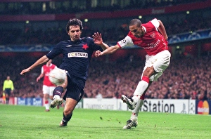 Arsenal V Slavia Prague 2007-08 Prints: Gael Clichy (Arsenal) Matej Krajcik (Slavia)
