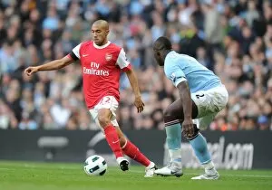 Images Dated 24th October 2010: Gael Clichy (Arsenal) Micah Richards (Man City). Manchester City 0: 3 Arsenal