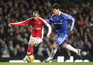 Chelsea v Arsenal 2008-09 Collection: Gael Clichy (Arsenal) Michael Ballack (Chelsea)