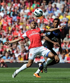 Arsenal V Manchester United 2010-2011 Prints: Gael Clichy (Arsenal) Nani (Man Utd)