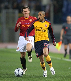 AS Roma V Arsenal 2008-9 Prints: Gael Clichy (Arsenal) Rodrigo Taddei (Roma)