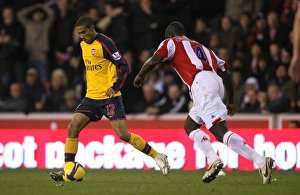 Stoke City V Arsenal 2008-09 Prints: Gael Clichy (Arsenal) Seyi Olofinjana (Stoke)