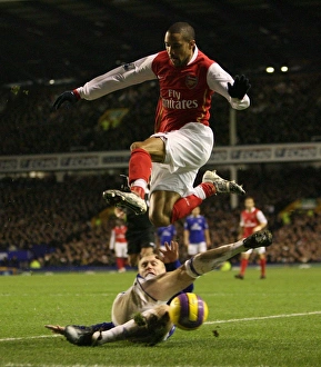 Everton V Arsenal 2007-08 Prints: Gael Clichy (Arsenal) Tony Hibbert (Everton)