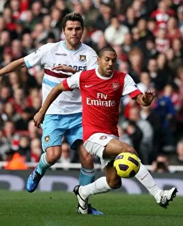 Images Dated 30th October 2010: Gael Clichy (Arsenal) Valon Behrami (West Ham). Arsenal 1: 0 West Ham United