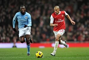 Images Dated 5th January 2011: Gael Clichy (Arsenal) Yaya Toure (Man City). Arsenal 0: 0 Manchester City