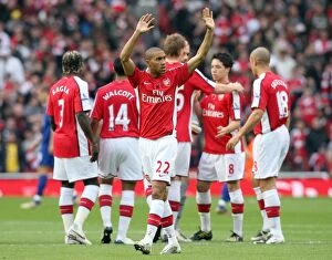 Arsenal v Manchester United 2008-09 Collection: Gael Clichy: Arsenal's Hero in a 2-1 Victory over Manchester United, Barclays Premier League