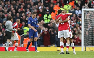 Gael Clichy and Samir Nasri celebrate the Arsenal victory