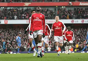 Arsenal V Portsmouth 2008-09 Prints: Gallas, Vela, Bendtner: Arsenal's Triumphant Goal Celebration vs