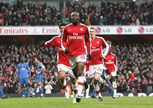 Arsenal V Portsmouth 2008-09 Prints: Gallas's Thrilling Goal: Arsenal Leads 1:0 over Portsmouth