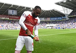 Cardiff City V Arsenal 2018-19 Prints: Gearing Up: Alexandre Lacazette's Determined Preparation Ahead of Cardiff City Showdown (Premier League 2018-19)