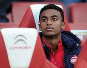 Arsenal v Crystal Palace 2013-14 Gallery: Gedion Zelalem (Arsenal) before the match. Arsenal 2: 0 Crystal Palace. Barclays Premier League