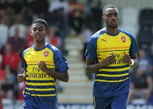 Gedion Zelalem and Semi Ajayi (Arsenal) warms up before the match. Boreham Wood 0:2 Arsenal
