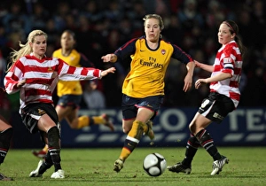 Gemma Davison (Arsenal) Natasha Hughes and Vicki Exley (Doncaster)