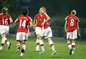 Arsenal Ladies v FC Zurich Frauen 2008-9 Collection: Gemma Davison celebrates scoring Arsenals 1st goal
