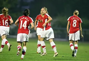 Gemma Davison celebrates scoring Arsenals 1st goal