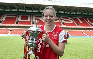 Images Dated 6th May 2008: Gemma Davison with the FA Cup Trophy (Arsenal)