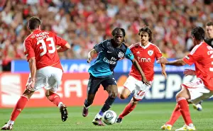 Benfica V Arsenal 2011-12 Prints: Gervinho Charges Past Benfica's Jardel and Aimar in 2011 Pre-Season Friendly