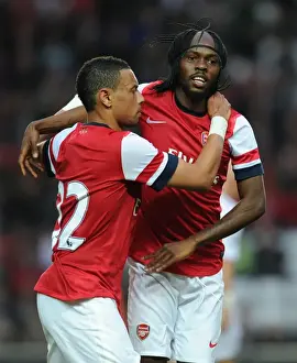 Southampton V Arsenal 2012-13 - Pre Season Prints: Gervinho and Coquelin Celebrate Arsenal's Goal in 2012-13 Southampton Pre-Season Match