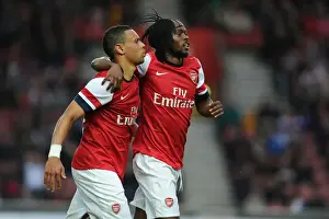 Southampton V Arsenal 2012-13 - Pre Season Prints: Gervinho and Coquelin Celebrate Goal: Southampton vs Arsenal, 2012-13 Pre-Season