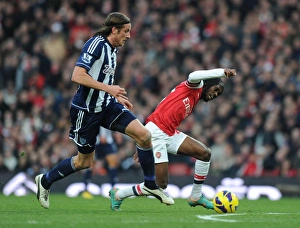 Arsenal V West Bromwich Albion 2012-13 Prints: Gervinho Dashes Past Jonas Olsson: Arsenal vs