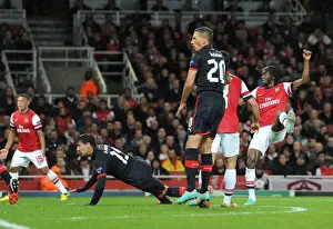 Arsenal V Olympiacos 2012-13 Prints: Gervinho Scores First Goal: Arsenal's 3-1 Victory Over Olympiacos in UEFA Champions League Group B (2012-13)