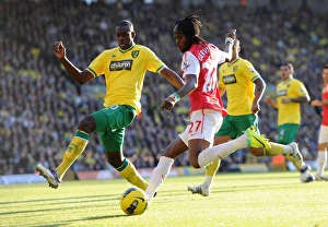 Norwich City V Arsenal 2011-12 Prints: Gervinho vs. Barnett: Clash at Carrow Road - Premier League Showdown