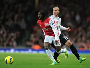 Arsenal V Fulham 2011-12 Prints: Gervinho vs. Kasami: Clash at the Emirates (Arsenal v Fulham 2011-12)