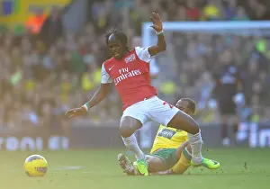 Norwich City V Arsenal 2011-12 Prints: Gervinho vs. Kyle Naughton: A Battle at Carrow Road - Premier League Showdown
