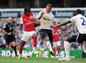 Tottenham Hotspur V Arsenal 2011-12 Prints: Gervinho vs. Kyle Walker: A Tight Battle in the 2011-12 Premier League - Arsenal Trail Tottenham 2:1