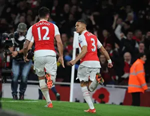 Arsenal V Tottenham Hotspur 2015-16 Prints: Gibbs Thrilling Goal: Arsenal Triumphs Over Tottenham in the 2015-16 Premier League