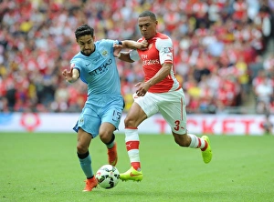 Arsenal V Manchester City - FA Community Shield 2014/15 Prints: Gibbs vs. Navas: Arsenal vs. Manchester City FA Community Shield Showdown - Clash at Wembley
