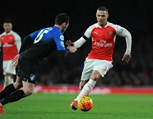 Arsenal V Bournemouth 2015-16 Prints: Gibbs vs Smith: A Premier League Battle at Emirates Stadium (December 2015)
