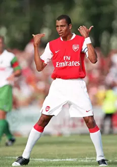 Gilberto in Action: Arsenal's Midfield Maestro at Pre-Season Training, Austria, 2006