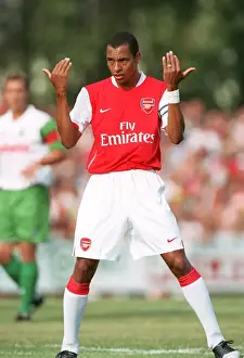 Schwadorf V Arsenal 2006-07 Prints: Gilberto in Action: Arsenal's Star Midfielder at Arsenal Pre-Season Training